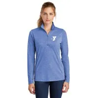 Ladies Tri-Blend Wicking 1/4-Zip Pullover - Screen Printed w/ Left Chest Y Logo